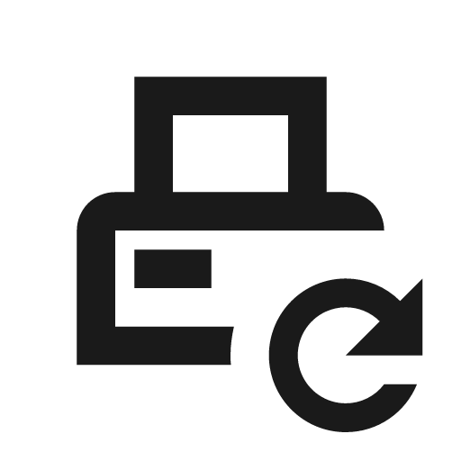 Printer pos refresh outline icon, outline style, from Material Design Icons