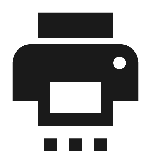 Printer settings icon, solid style, from Material Design Icons