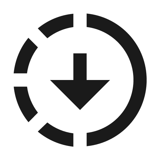 Progress download icon, solid style, from Material Design Icons