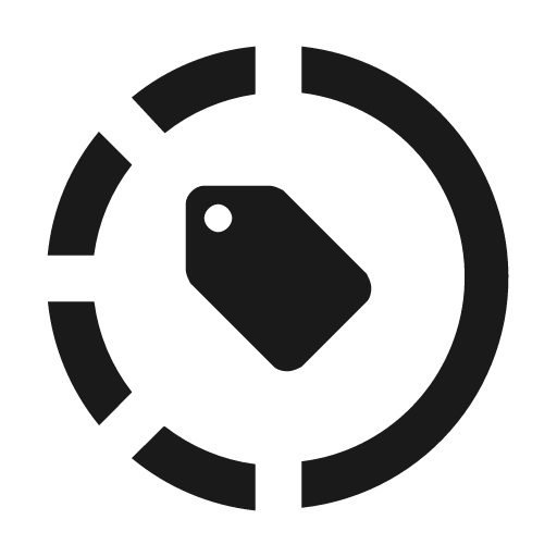Progress tag icon, solid style, from Material Design Icons