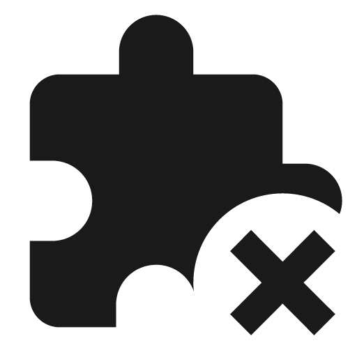 Puzzle remove icon, solid style, from Material Design Icons