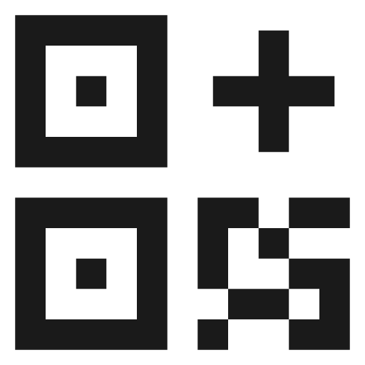 Qrcode plus icon, solid style, from Material Design Icons