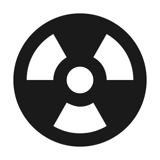Radioactive circle icon, solid style, from Material Design Icons