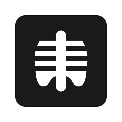 Radiology box icon, solid style, from Material Design Icons