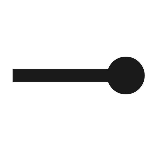 Ray end icon, solid style, from Material Design Icons