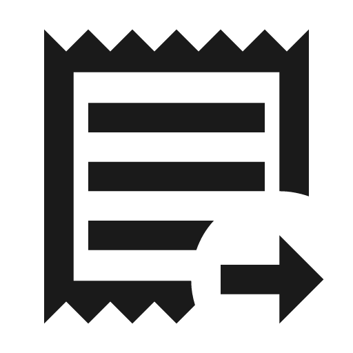 Receipt text arrow right outline icon, outline style, from Material Design Icons