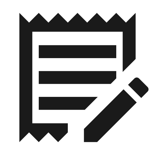 Receipt text edit outline icon, outline style, from Material Design Icons
