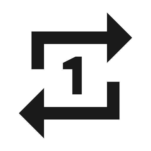 Repeat once icon, solid style, from Material Design Icons