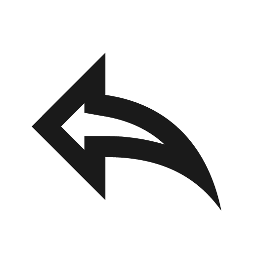 Reply outline icon, outline style, from Material Design Icons