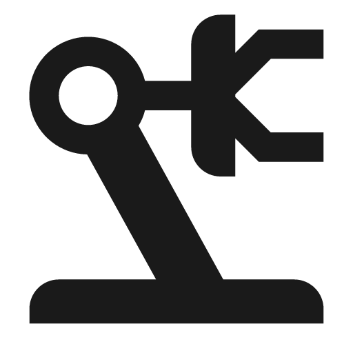 Robot industrial icon, solid style, from Material Design Icons