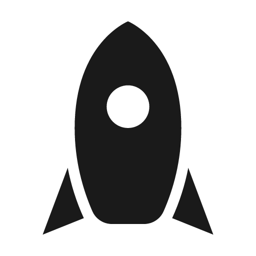 Rocket icon, solid style, from Material Design Icons