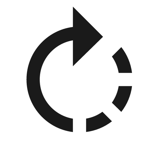 Rotate right icon, solid style, from Material Design Icons