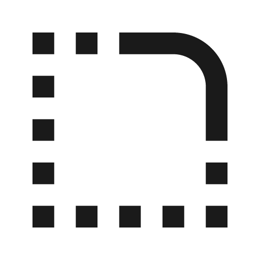 Rounded corner icon, solid style, from Material Design Icons