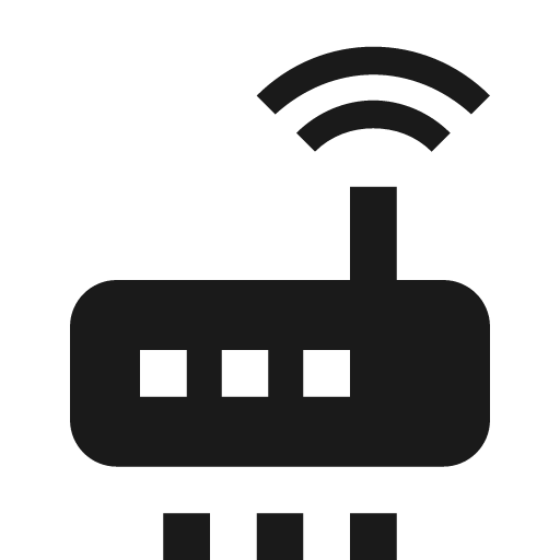 Router wireless settings icon, solid style, from Material Design Icons