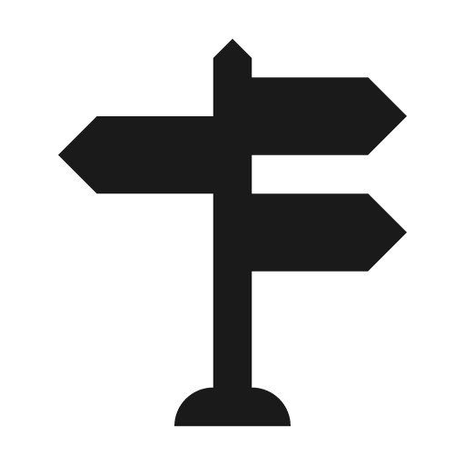 Routes icon, solid style, from Material Design Icons