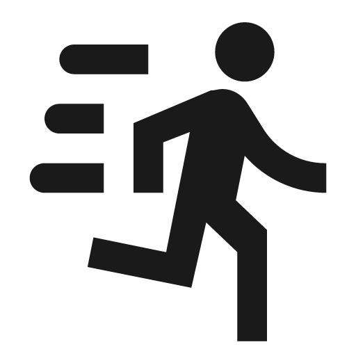 Run fast icon, solid style, from Material Design Icons
