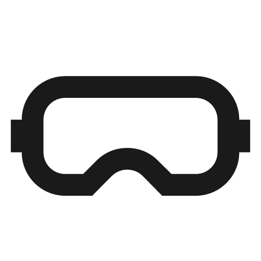 Safety goggles icon, solid style, from Material Design Icons