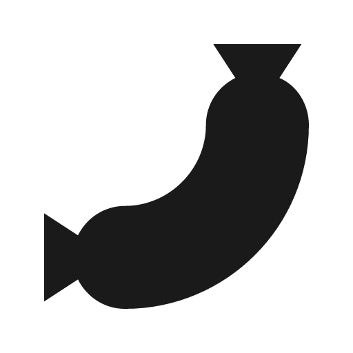 Sausage icon, solid style, from Material Design Icons