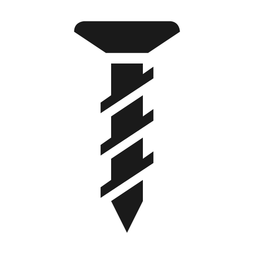 Screw flat top icon, solid style, from Material Design Icons