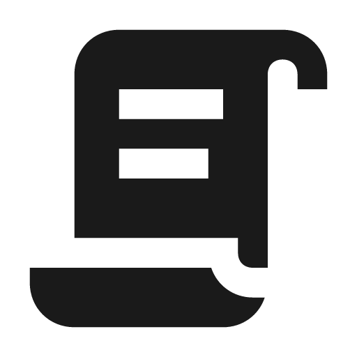 Script text icon, solid style, from Material Design Icons