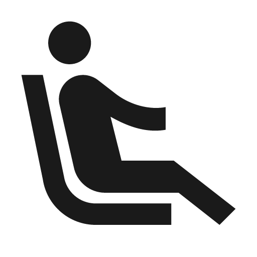 Seat recline extra icon, solid style, from Material Design Icons
