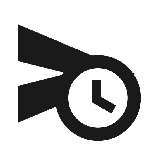Send variant clock icon, solid style, from Material Design Icons