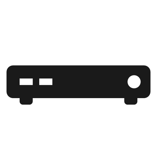 Set top box icon, solid style, from Material Design Icons