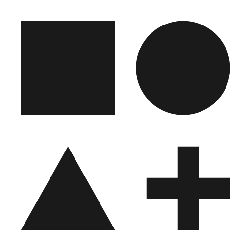 Shape plus icon, solid style, from Material Design Icons
