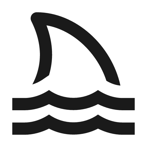 Shark fin outline icon, outline style, from Material Design Icons