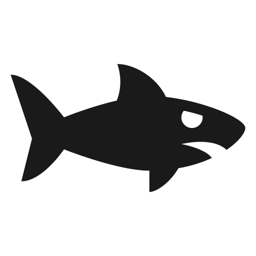 Shark icon, solid style, from Material Design Icons