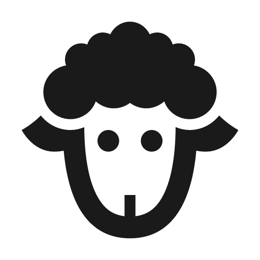 Sheep icon, solid style, from Material Design Icons