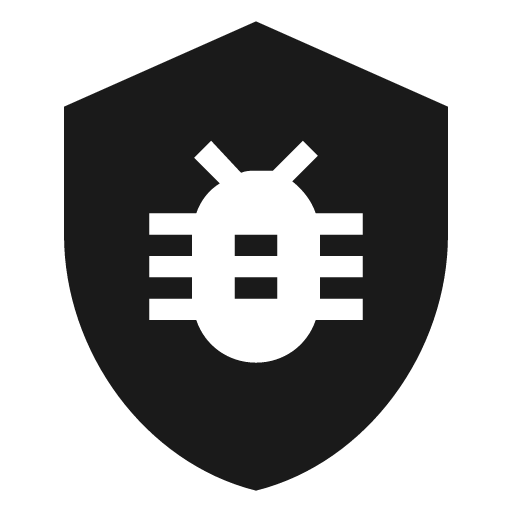 Shield bug icon, solid style, from Material Design Icons
