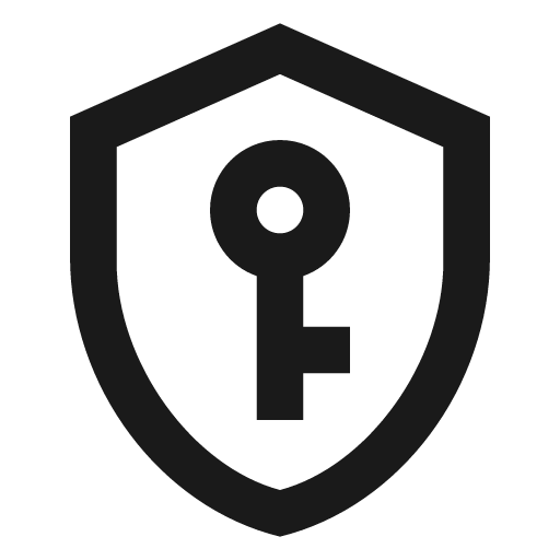 Shield key outline icon, outline style, from Material Design Icons