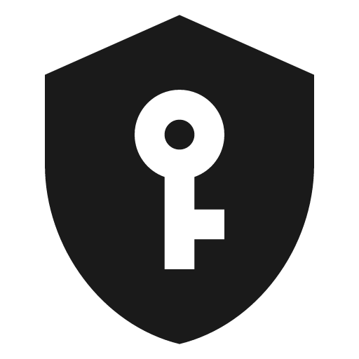 Shield key icon, solid style, from Material Design Icons