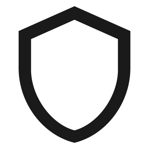 Shield outline icon, outline style, from Material Design Icons