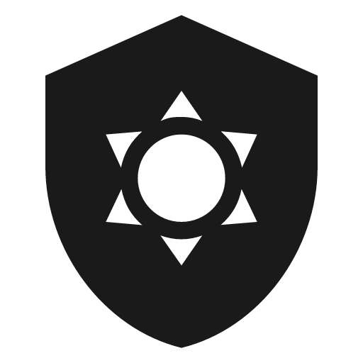 Shield sun icon, solid style, from Material Design Icons