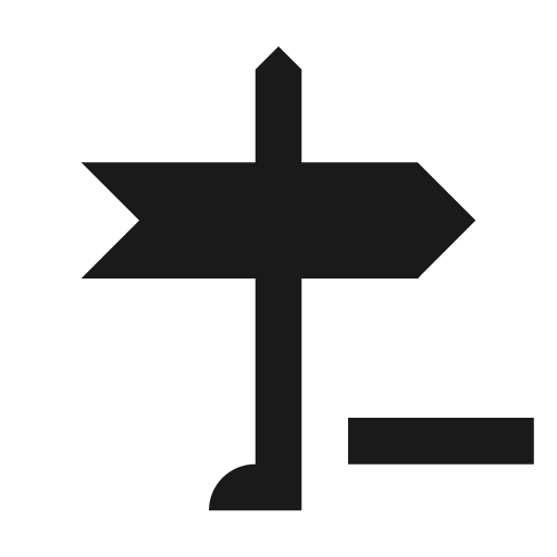 Sign direction minus icon, solid style, from Material Design Icons
