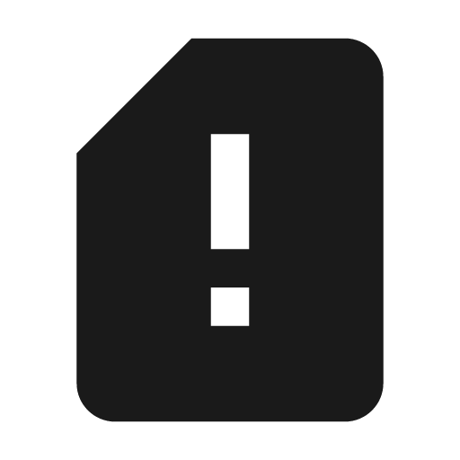 Sim alert icon, solid style, from Material Design Icons