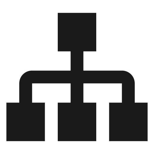 Sitemap icon, solid style, from Material Design Icons