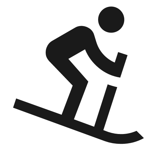 Ski icon, solid style, from Material Design Icons
