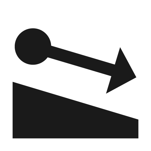 Slope downhill icon, solid style, from Material Design Icons