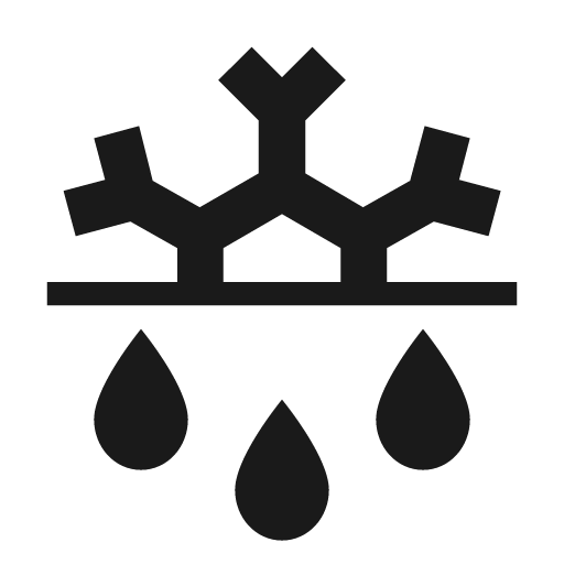 Snowflake melt icon, solid style, from Material Design Icons