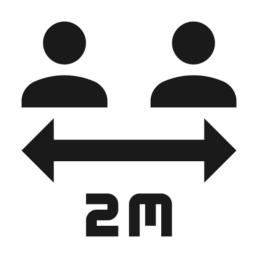 Social distance 2 meters icon, solid style, from Material Design Icons