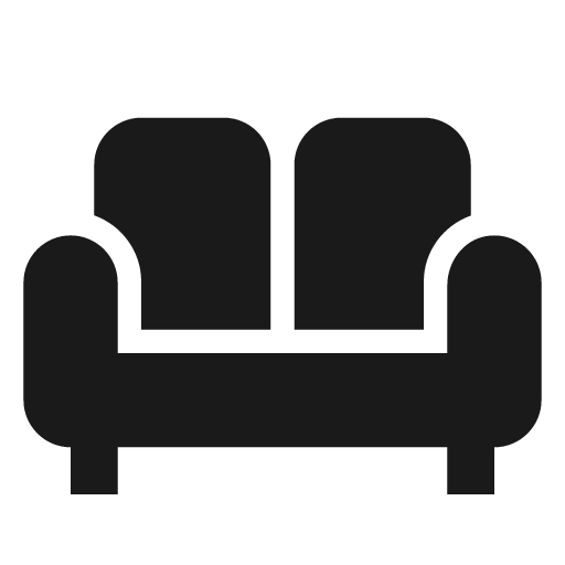 Sofa icon, solid style, from Material Design Icons