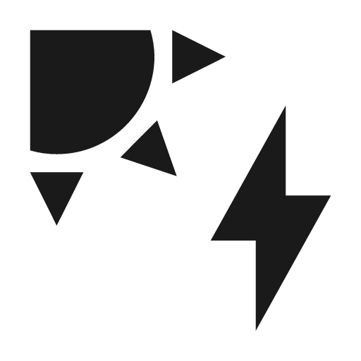 Solar power icon, solid style, from Material Design Icons