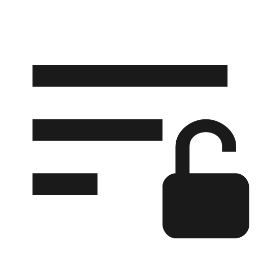 Sort variant lock open icon, solid style, from Material Design Icons