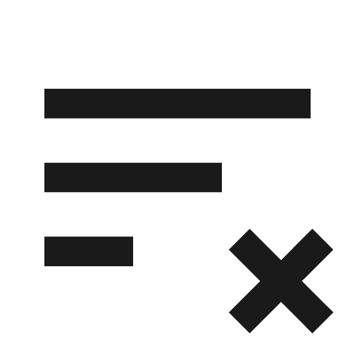 Sort variant remove icon, solid style, from Material Design Icons