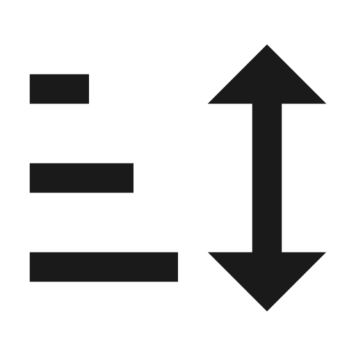 Sort icon, solid style, from Material Design Icons