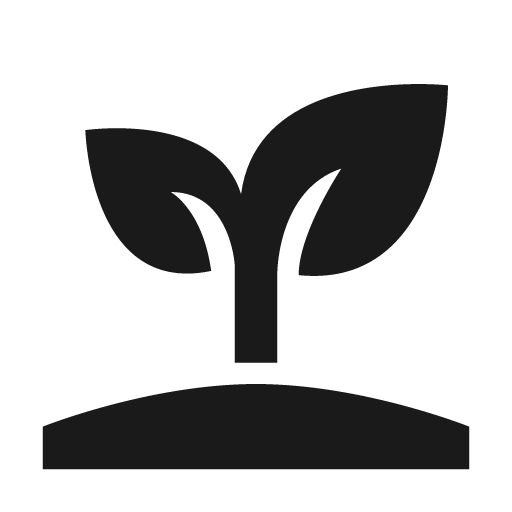 Sprout icon, solid style, from Material Design Icons