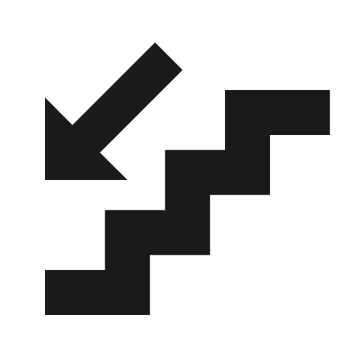 Stairs down icon, solid style, from Material Design Icons